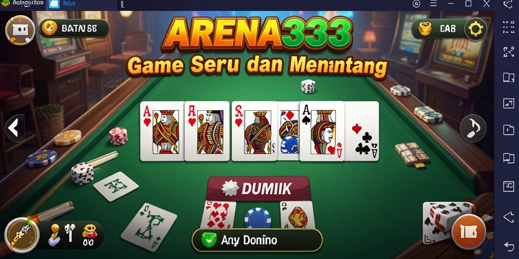 Tangkapan layar gameplay menarik dari ARENA333 dengan elemen Domino.