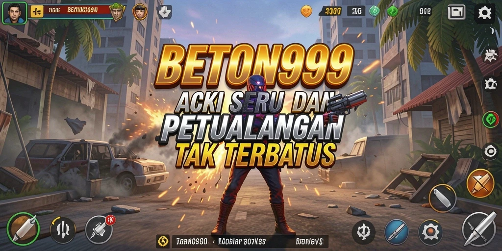 Tampilan gameplay seru dengan aksi mendebarkan di BETON999.
