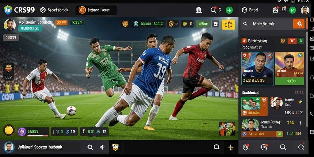 Tangkapan layar gameplay Sportsbook menampilkan antarmuka yang menarik dan taruhan langsung.
