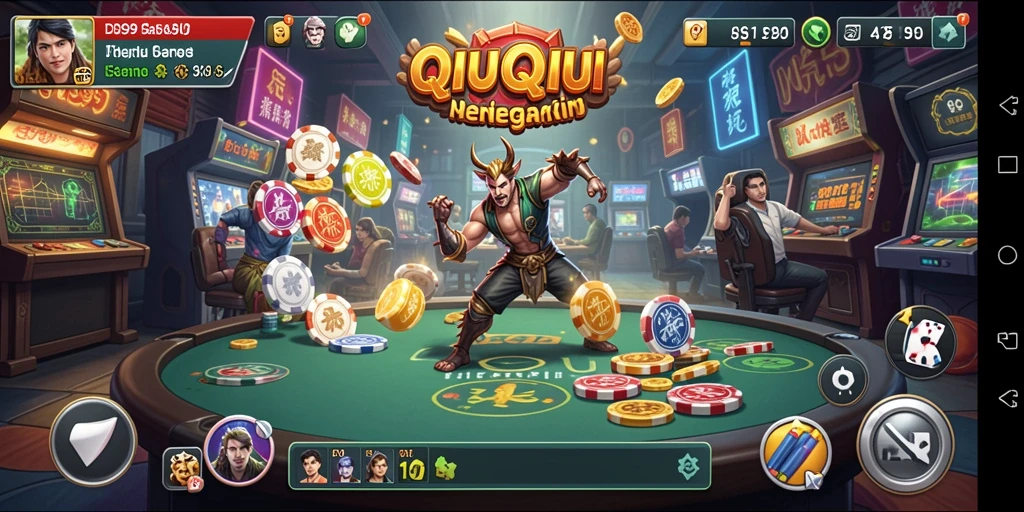 Screenshot gameplay QiuQiu dalam DS99 yang menantang dan seru.
