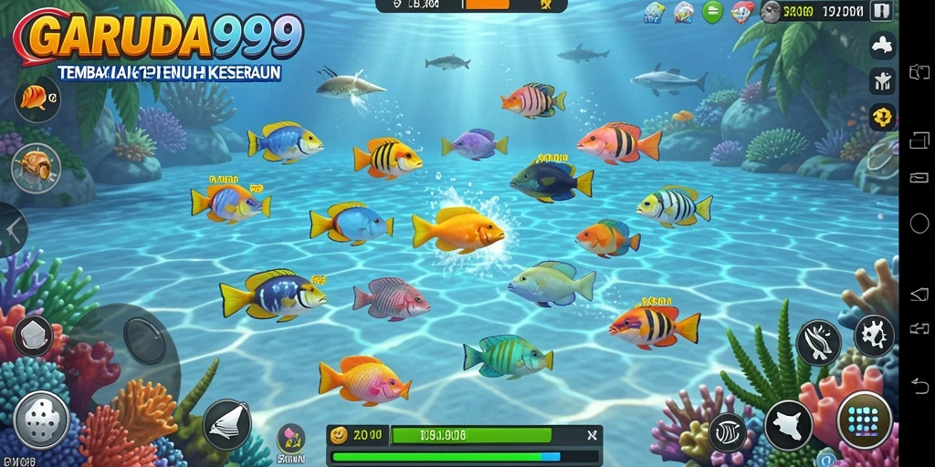 Gambaran aksi seru dalam gameplay Tembak Ikan GARUDA999.