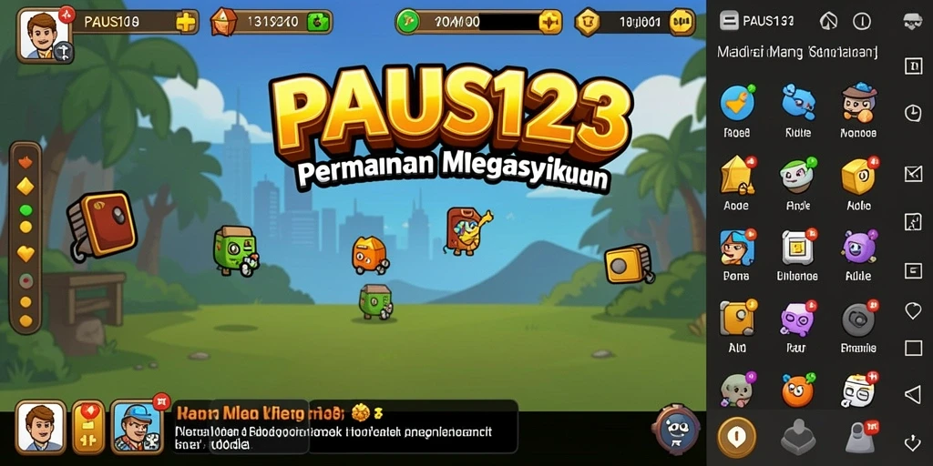 Screenshot gameplay PAUS123 yang menunjukkan karakter dalam mode Idle.