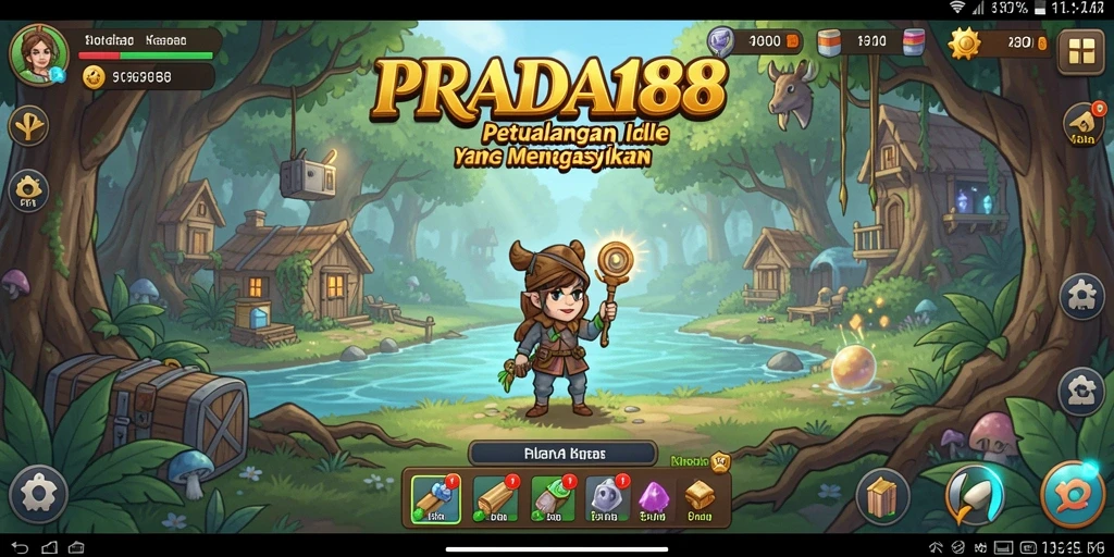 Screenshot gameplay PRADA188 menampilkan karakter lucu dan elemen Idle yang menyenangkan.