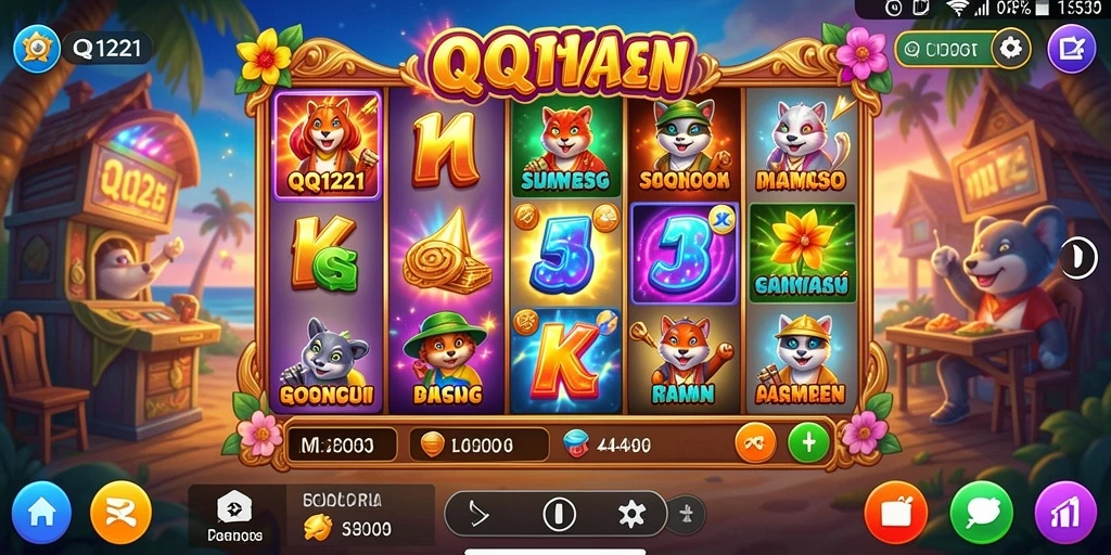 Tampilan gameplay QQ1221 yang memukau saat bermain slot.
