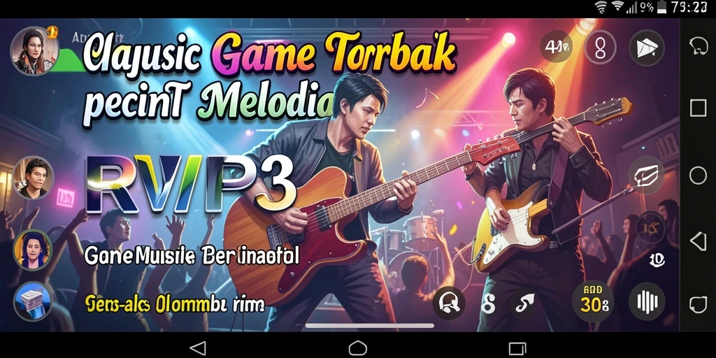 Screenshot gameplay RVIP3 yang menampilkan pengalaman musik yang seru.