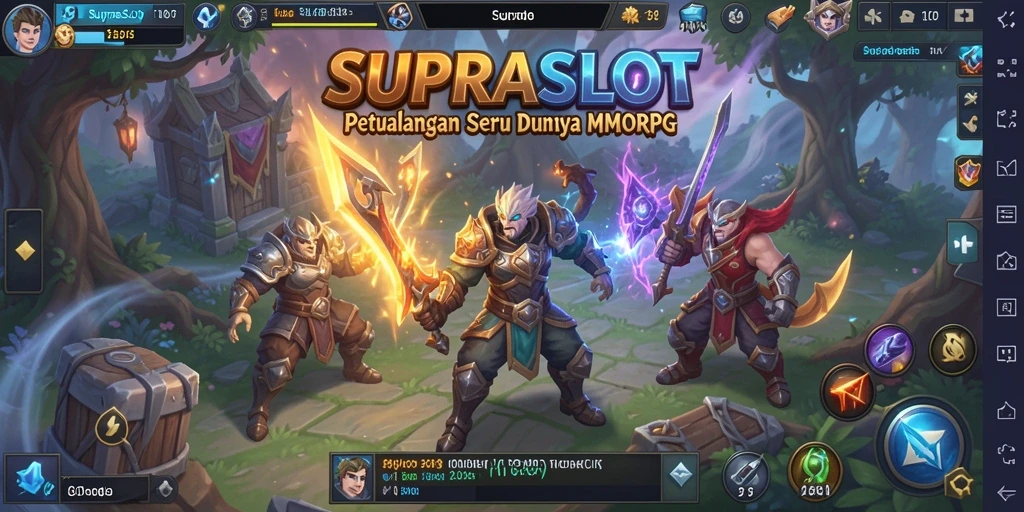 Tangkapan layar SUPRASLOT menampilkan aksi seru dalam pertempuran MMORPG.