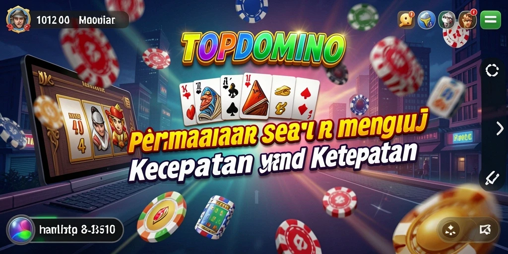 Tampilan gameplay seru TOPDOMINO dengan tantangan menarik.